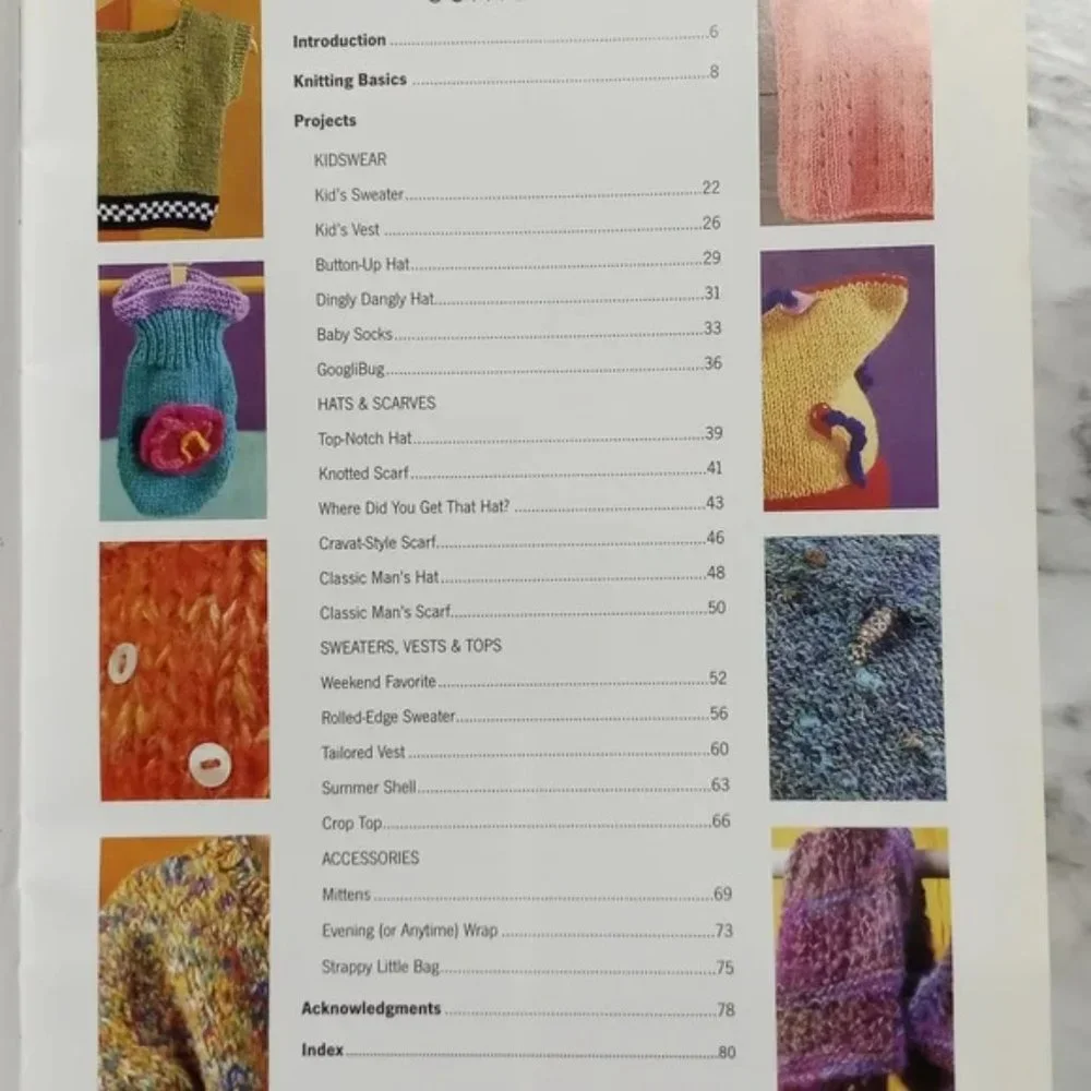 BOOK #686 - HAND CRAFTED Knitting 20 Simple and Stylish Wearables